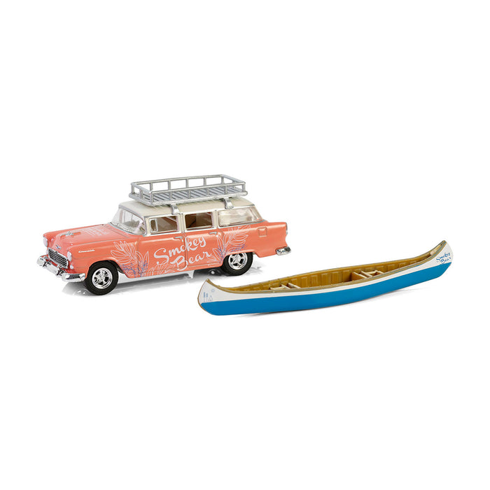 1/64 1955 Chevrolet Two-Ten Townsman with Roof Rack & Canoe, Smokey Bear Series 4