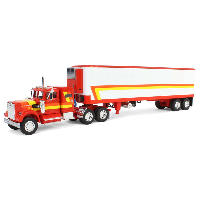 1/64 White Western Star 4900 with Vintage Reefer Trailer, DCP by First Gear