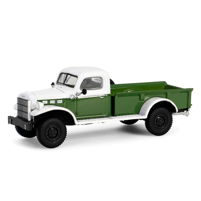 1/64 1950 Dodge Power Wagon with 1/4 Ton Cargo Trailer, Green & White, Hitch & Tow Series 32