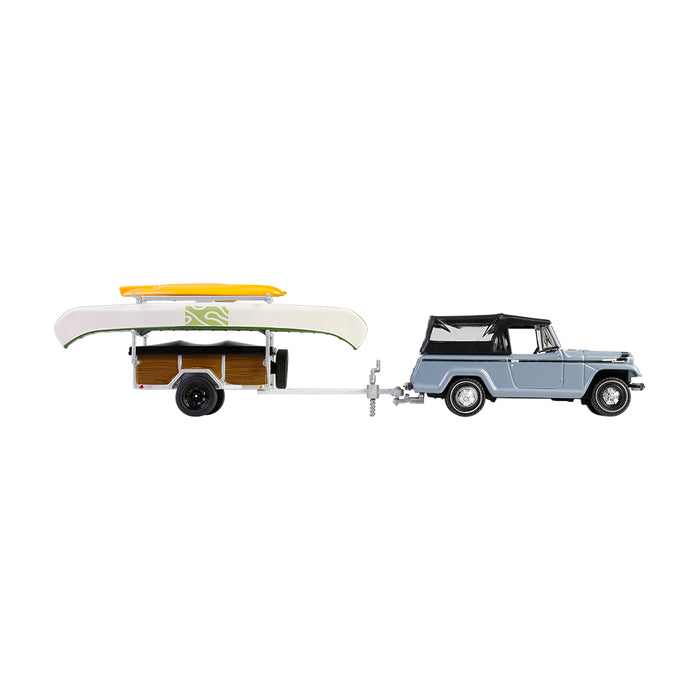 1/64 1968 Jeep Jeepster Commando SC-1 with Canoe Trailer, Gray, Hitch & Tow Series 32