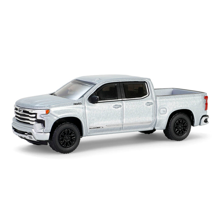 1/64 2024 Chevrolet Silverado High Country with Pop-Up Camper, Sterling Gray, Hitch & Tow Series 32