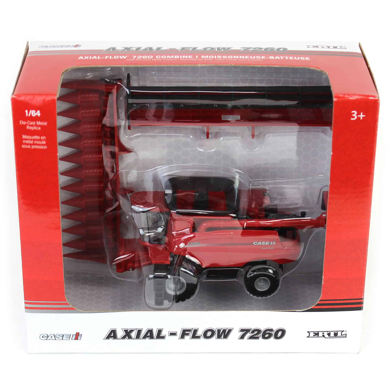 1/64 Case IH Axial-Flow 7260 Combine with Wide Singles, Corn Head & Grain Head by ERTL
