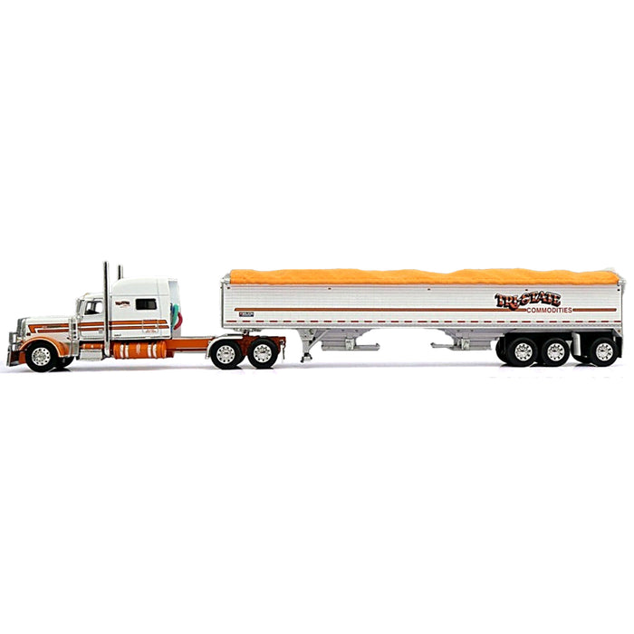 1/64 Peterbilt 389 with 50ft Tri-Axle Grain Trailer, Tri-State Commodities, DCP by First Gear