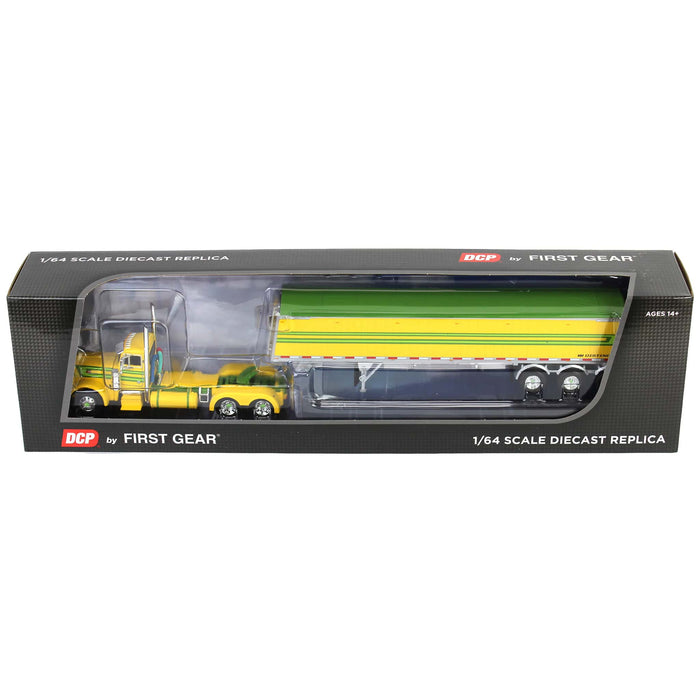 1/64 Yellow & Green Peterbilt 379 Day Cab with Lode King Grain Trailer, DCP by First Gear