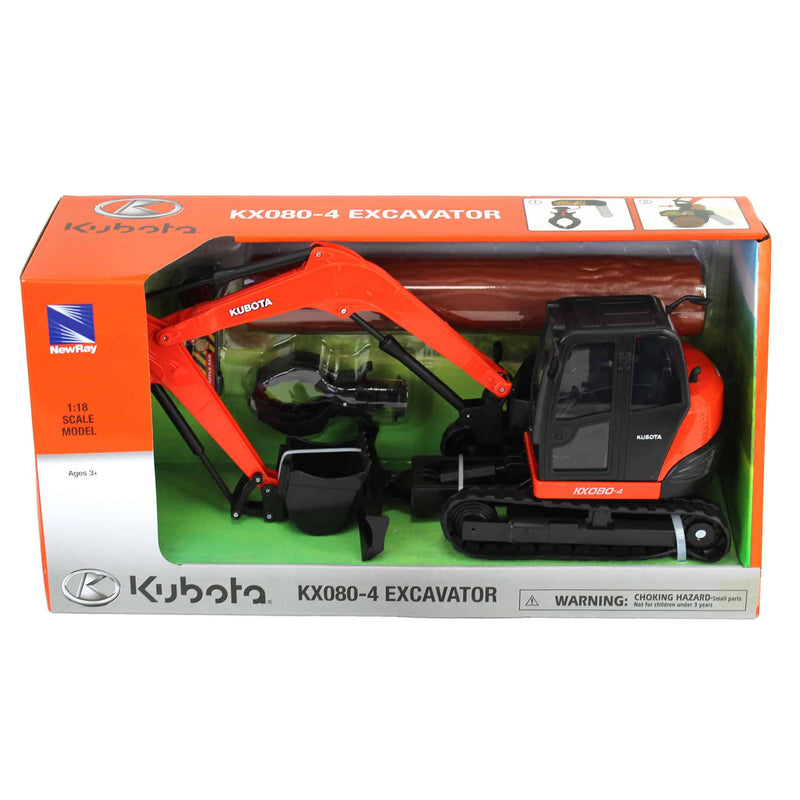 1/18 Kubota Excavator KX080-4 with Interchangeable Parts