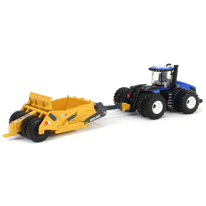 (B&D) 1/64 New Holland T9.700 Tractor with Ashland 2811E Scraper - Damaged Box