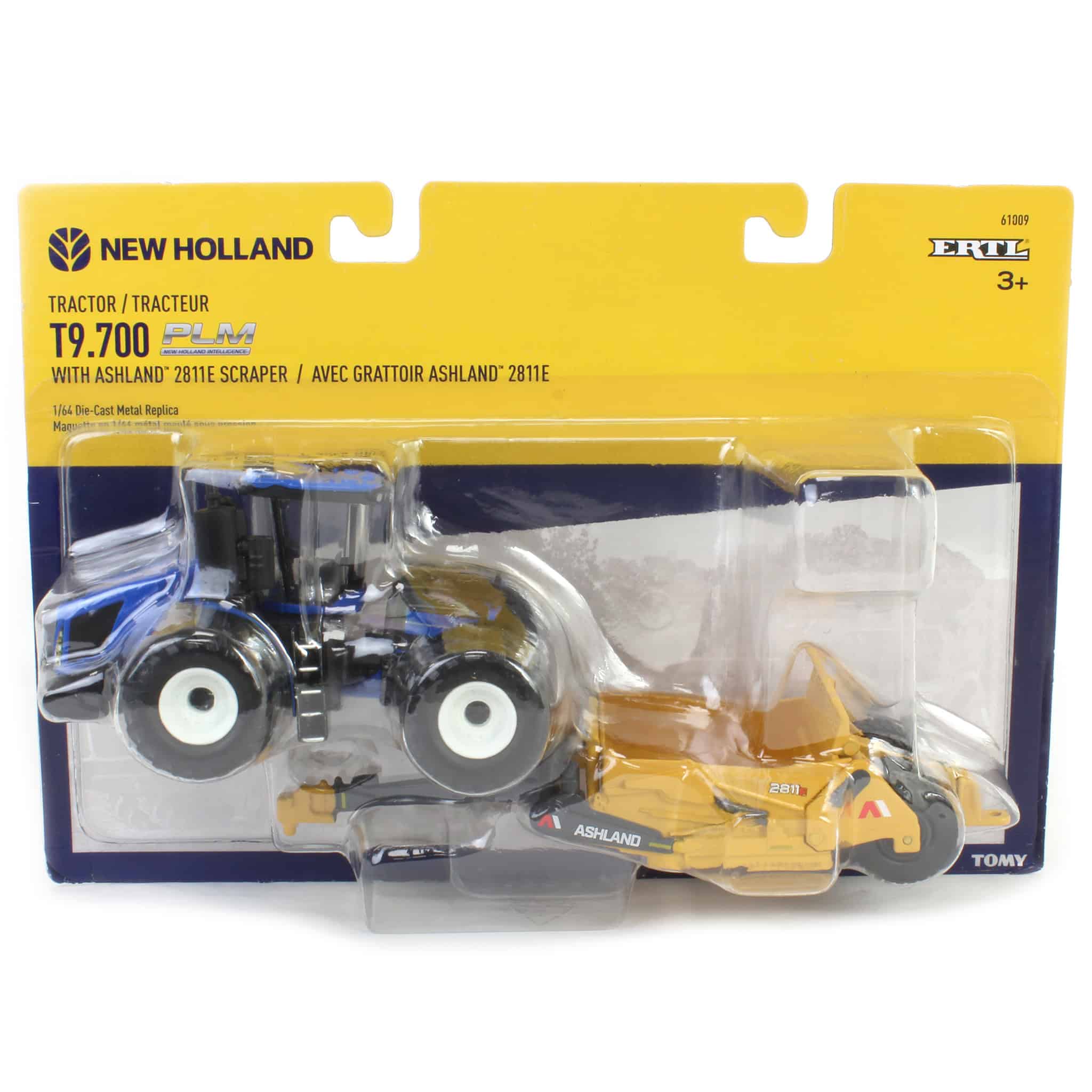 1/64 New Holland T9.700 Tractor with Ashland 2811E Scraper by ERTL
