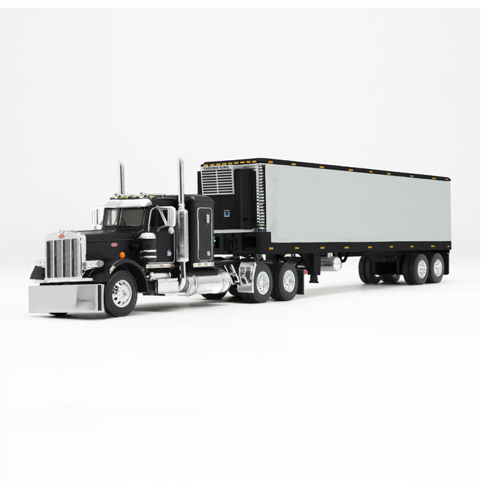 1/64 Black & Chrome Peterbilt 359 with 40ft Vintage Reefer Trailer, DCP by First Gear