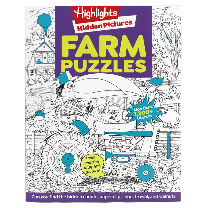 (B&D) Farm Puzzles by Highlights Hidden Pictures Paperback Book - Damaged Item