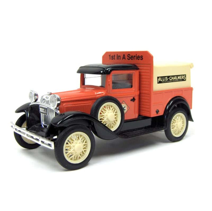 1/25 Ford Model A Die-cast Truck Bank w/ Allis Chalmers Orange and Logos