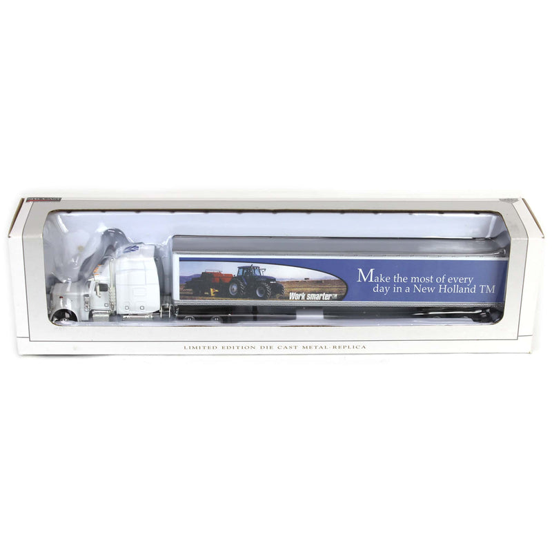 1/64 New Holland Peterbilt ''TM Series, Work Smarter'' Semi and Box Trailer by SpecCast
