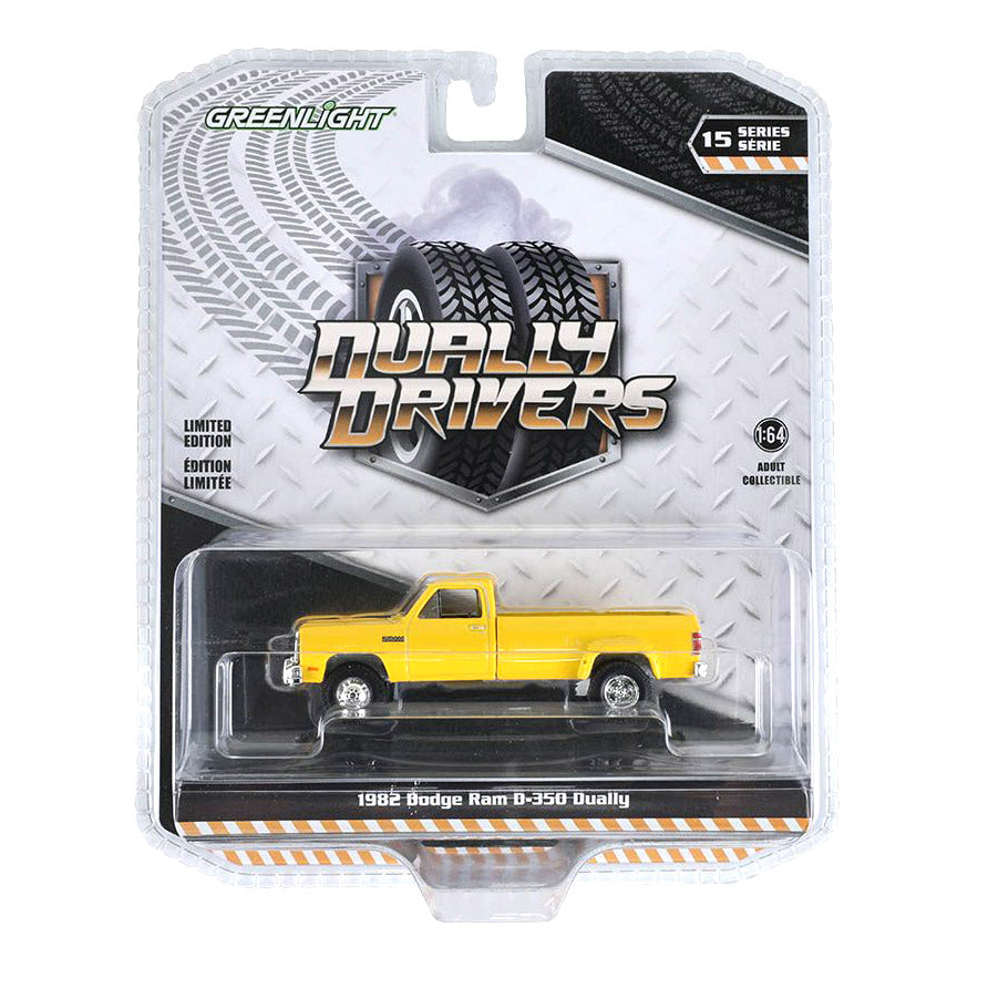 1/64 1982 Dodge Ram D350 Dually, Construction Yellow, Dually