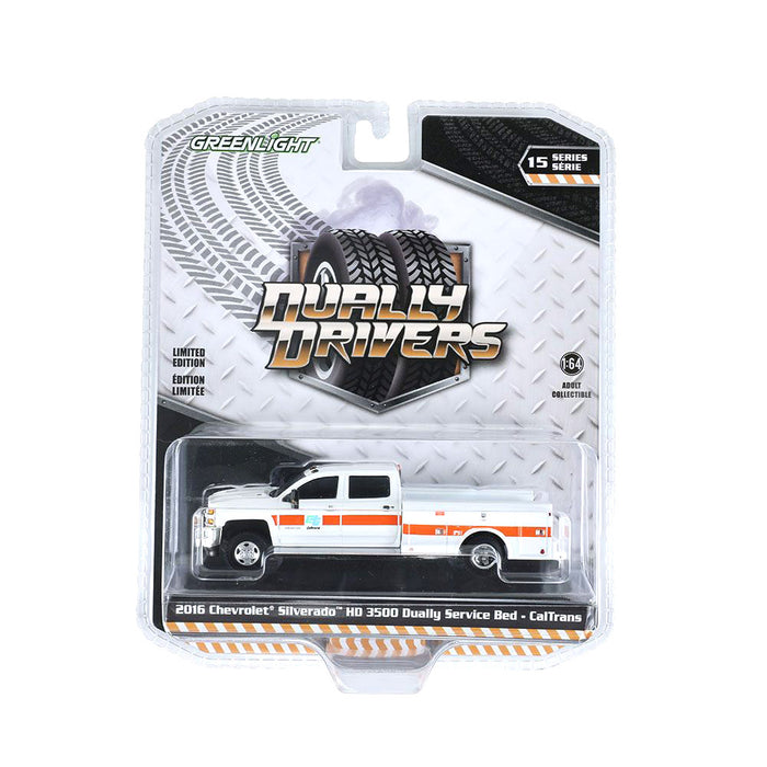 1/64 2016 Chevrolet Silverado 3500 HD Dually Service Bed, CalTrans, Dually Drivers Series 15