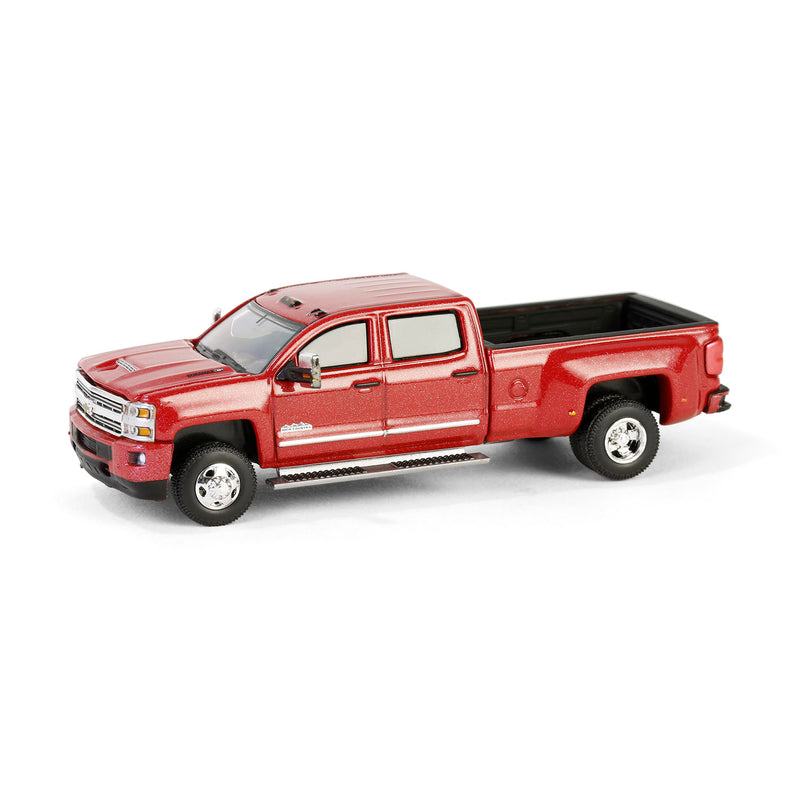 1/64 2018 Chevrolet Silverado 3500 HD High Country Dually Pickup Truck, Cajun Red Metallic, Dually Drivers Series 15