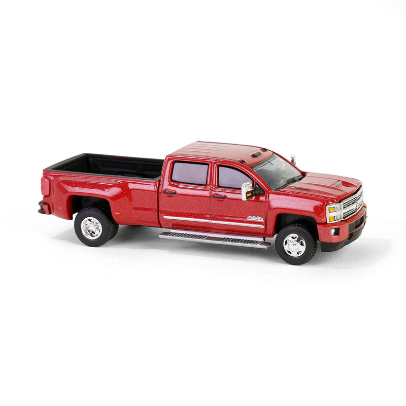 1/64 2018 Chevrolet Silverado 3500 HD High Country Dually Pickup Truck, Cajun Red Metallic, Dually Drivers Series 15