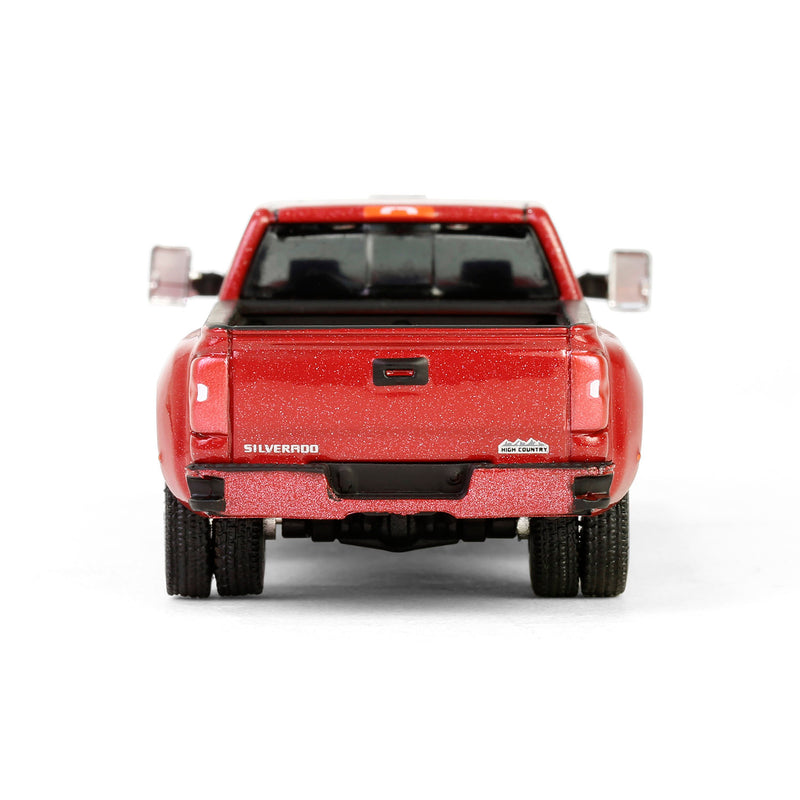 1/64 2018 Chevrolet Silverado 3500 HD High Country Dually Pickup Truck, Cajun Red Metallic, Dually Drivers Series 15