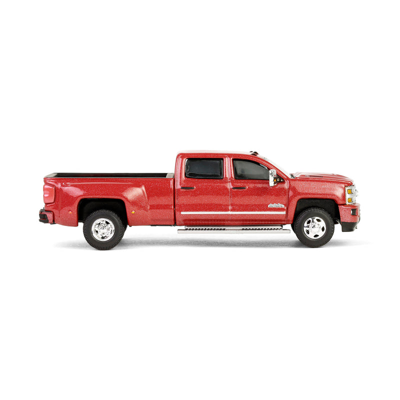 1/64 2018 Chevrolet Silverado 3500 HD High Country Dually Pickup Truck, Cajun Red Metallic, Dually Drivers Series 15
