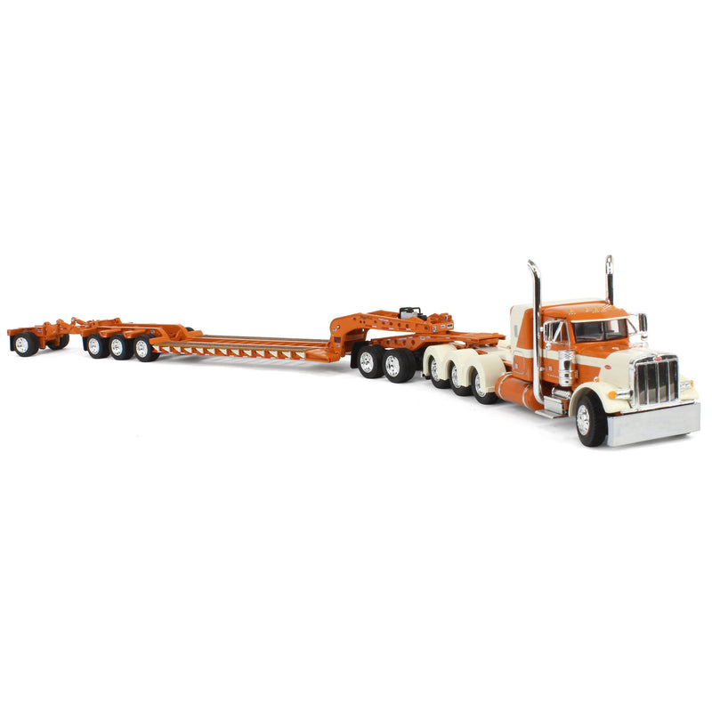 1/64 Burnt Orange/Cream Peterbilt 379 with Fontaine Magnitude Lowboy, Jeep & Stinger, DCP by First Gear