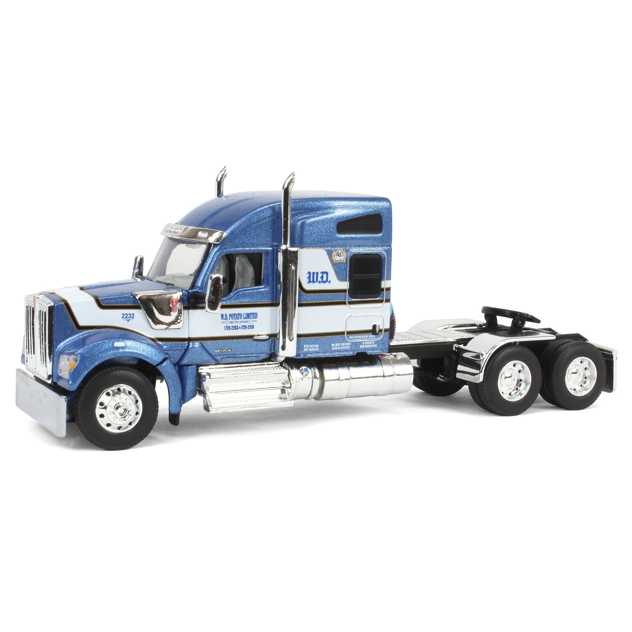 60-1850 DCP 1/64 Kenworth W990 with Utility Reefer Trailer, W.D.