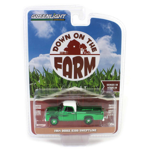 Green Chrome Super Chase ~ 1/64 1964 Dodge D-200 Sweptline, Turf