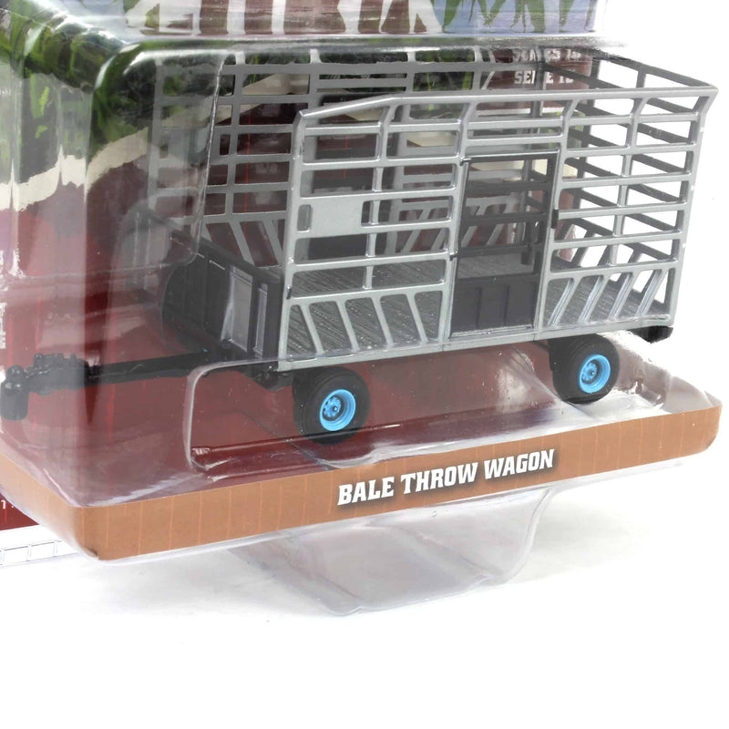 Raw Chase Unit ~ 1/64 Bale Throw Wagon, Light Blue, Down on the Farm Series 10