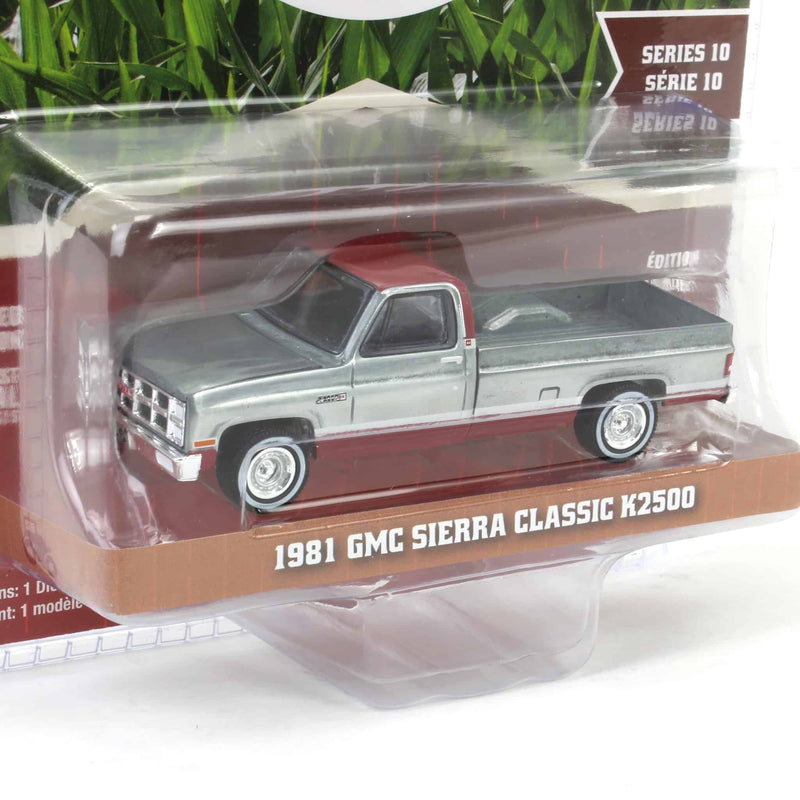 Raw Chase Unit ~ 1/64 1981 GMC Sierra Classic K2500, Neutral & Dark Carmine Red Deluxe Two-Tone, Down on the Farm Series 10