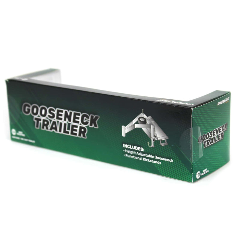 Green Chrome Chase Unit ~ 1/64 Weathered Gooseneck Trailer with Red & White Conspicuity Stripes, Hobby Exclusive