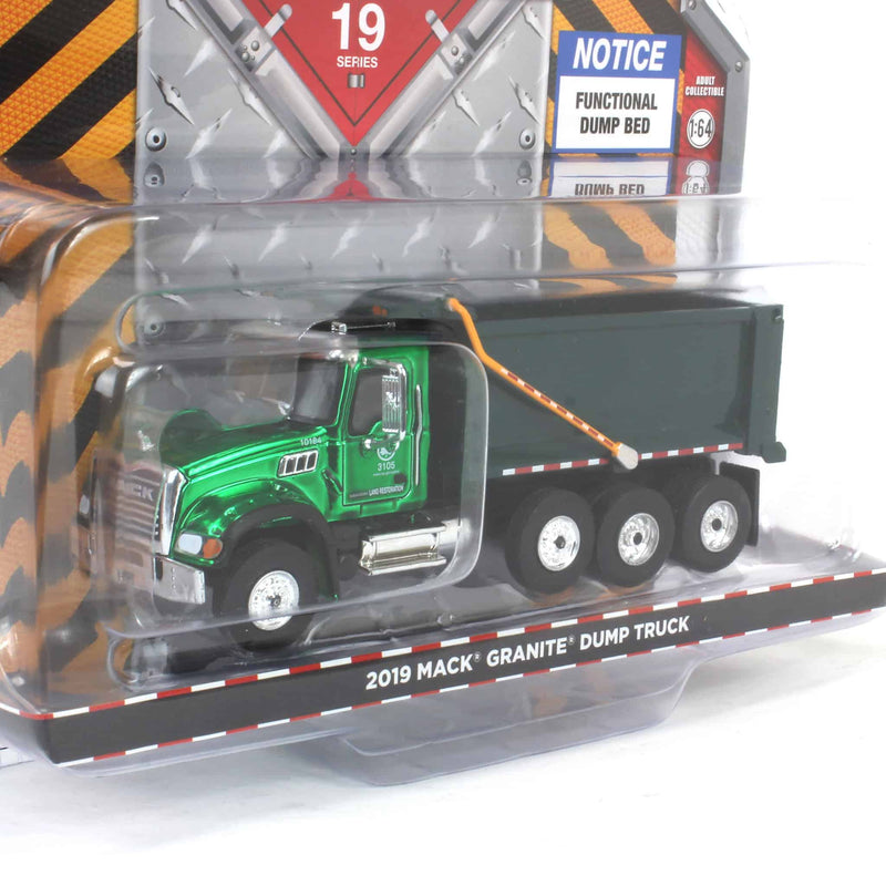 Chrome Super Chase Unit ~ 1/64 2019 Mack Granite Dump Truck, NYC Department of Parks & Recreation, S.D. Trucks Series 19