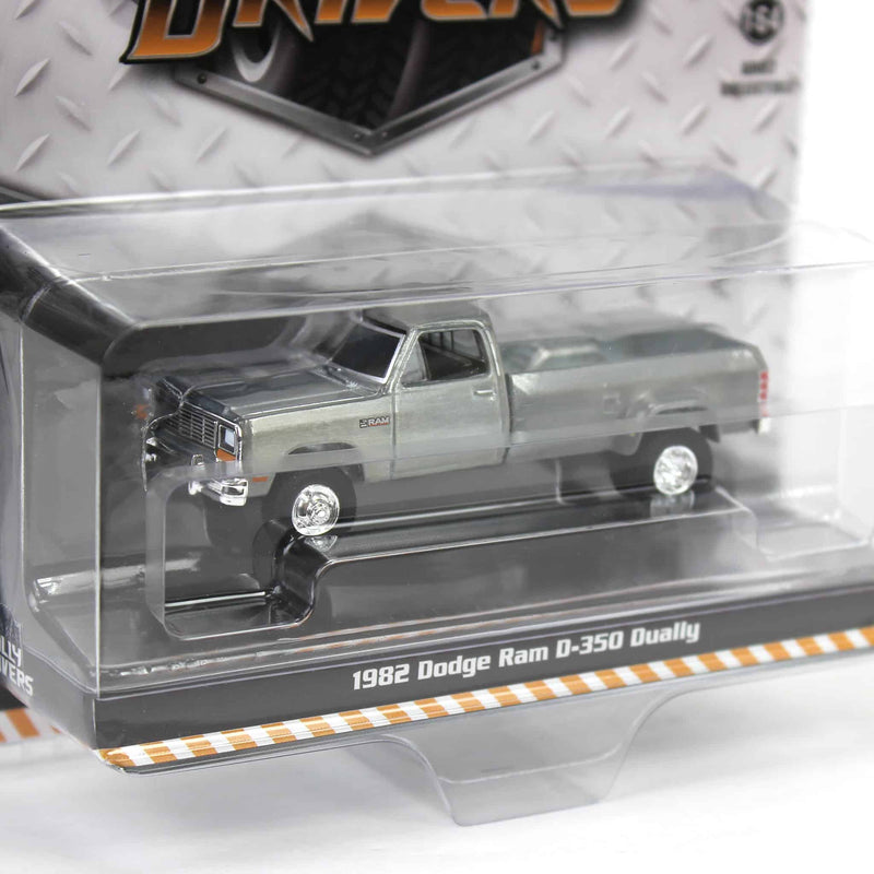 Raw Chase Unit ~ 1/64 1982 Dodge Ram D350 Dually, Construction Yellow, Dually Drivers Series 15