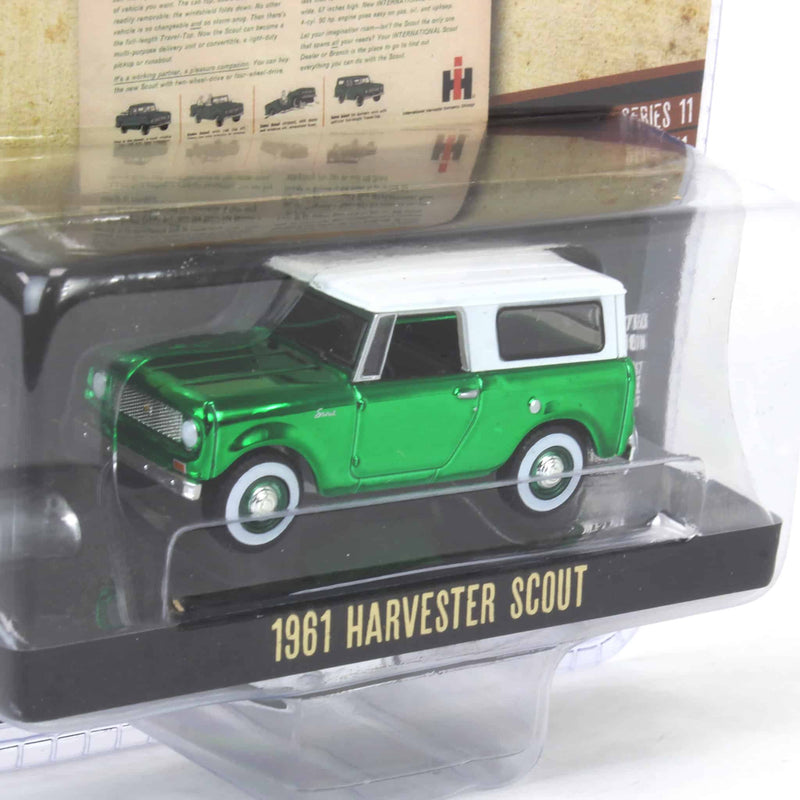 Chrome Super Chase Unit ~ 1/64 1961 Harvester Scout “Meet the Scout!", Vintage Ad Cars Series 11
