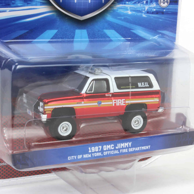 Red Chrome Super Chase ~ 1/64 1987 GMC Jimmy, FDNY M.E.U., First Responders Series 2