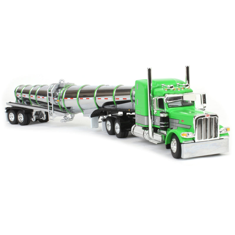1/64 Peterbilt 389 with Polar Deep Drop Trailer, Green/Silver/Black, DCP by First Gear