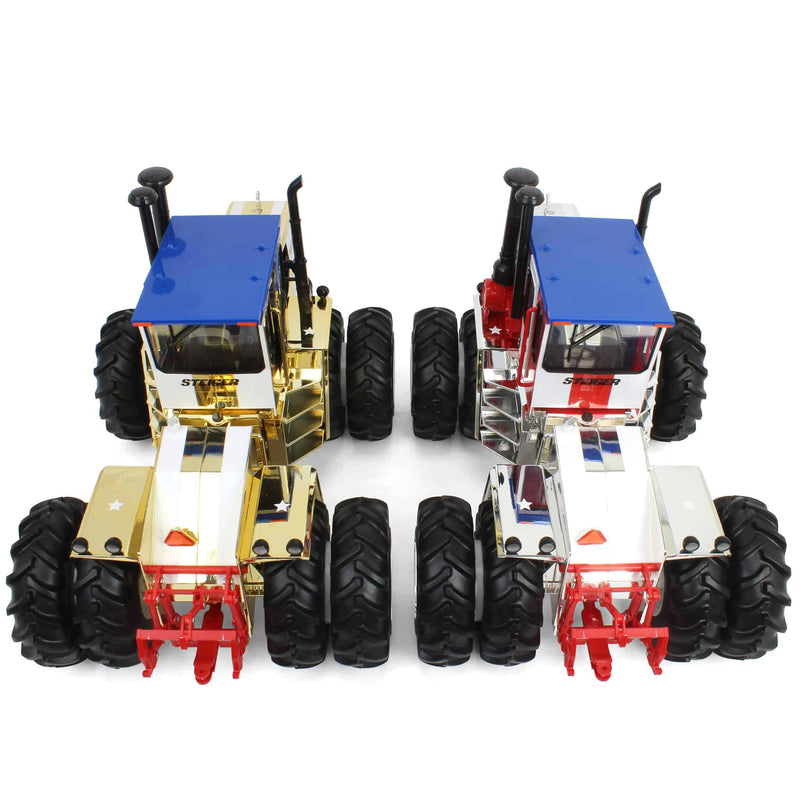Gold & Silver Chrome Set ~ 1/16 Steiger PTA-325 "Stars N Stripes" 4WD Tractors with Duals, ERTL Prestige