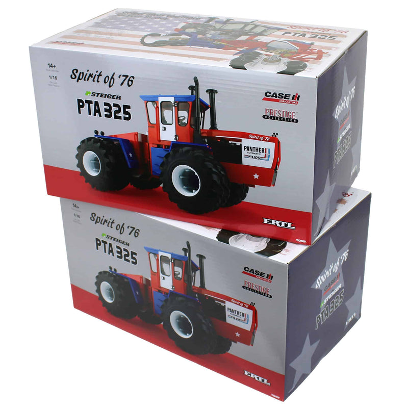 Gold & Silver Chrome Set ~ 1/16 Steiger PTA-325 "Stars N Stripes" 4WD Tractors with Duals, ERTL Prestige