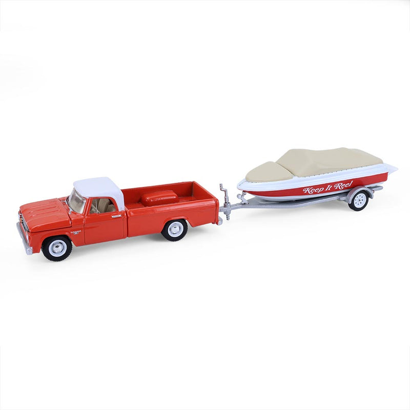 1/64 1967 Dodge D-100 with Boat and Trailer, Hitch & Tow Series 33