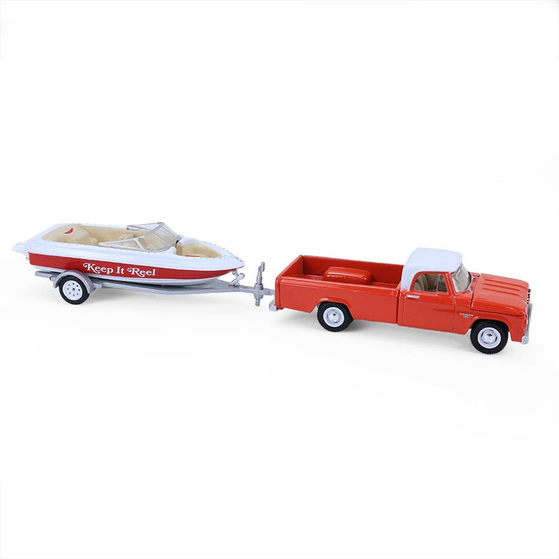1/64 1967 Dodge D-100 with Boat and Trailer, Hitch & Tow Series 33