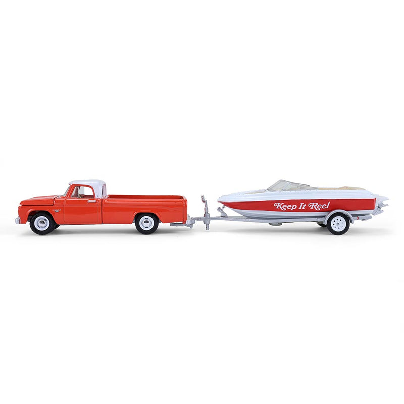 1/64 1967 Dodge D-100 with Boat and Trailer, Hitch & Tow Series 33