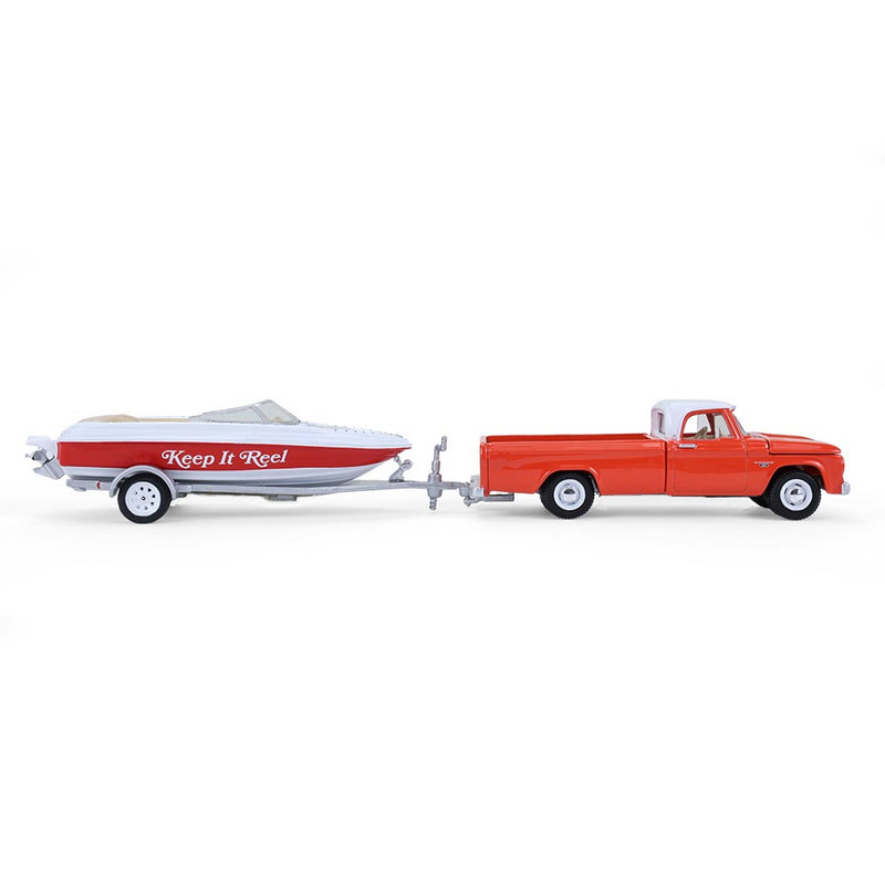 1/64 1967 Dodge D-100 with Boat and Trailer, Hitch & Tow Series 33