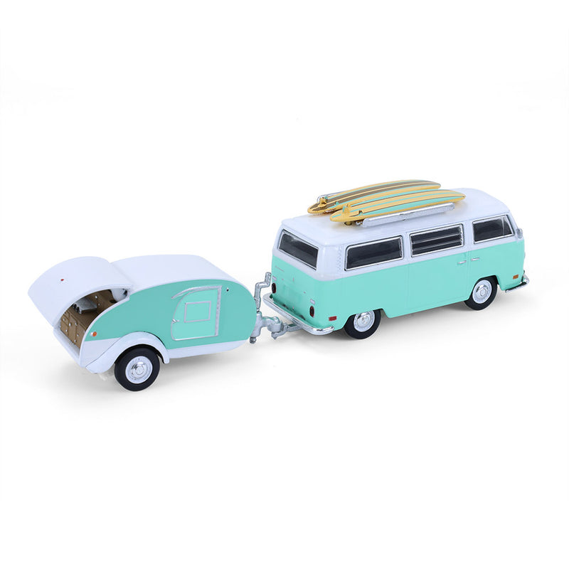 1/64 1971 Volkswagen Type 2 with Surfboards & Teardrop Trailer, Hitch & Tow Series 33