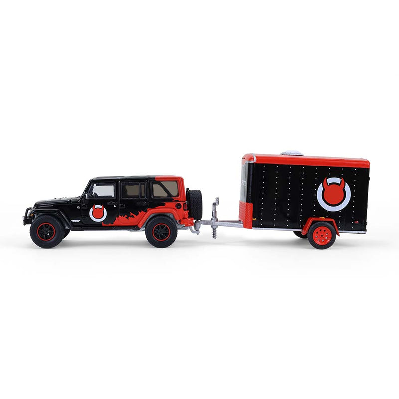 1/64 2012 Jeep Wrangler Unlimited with Small Cargo Trailer, Diablo Sport, Hitch & Tow Series 33