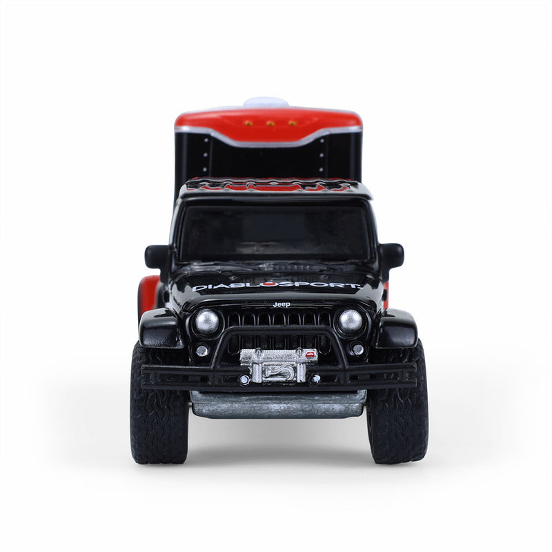 1/64 2012 Jeep Wrangler Unlimited with Small Cargo Trailer, Diablo Sport, Hitch & Tow Series 33