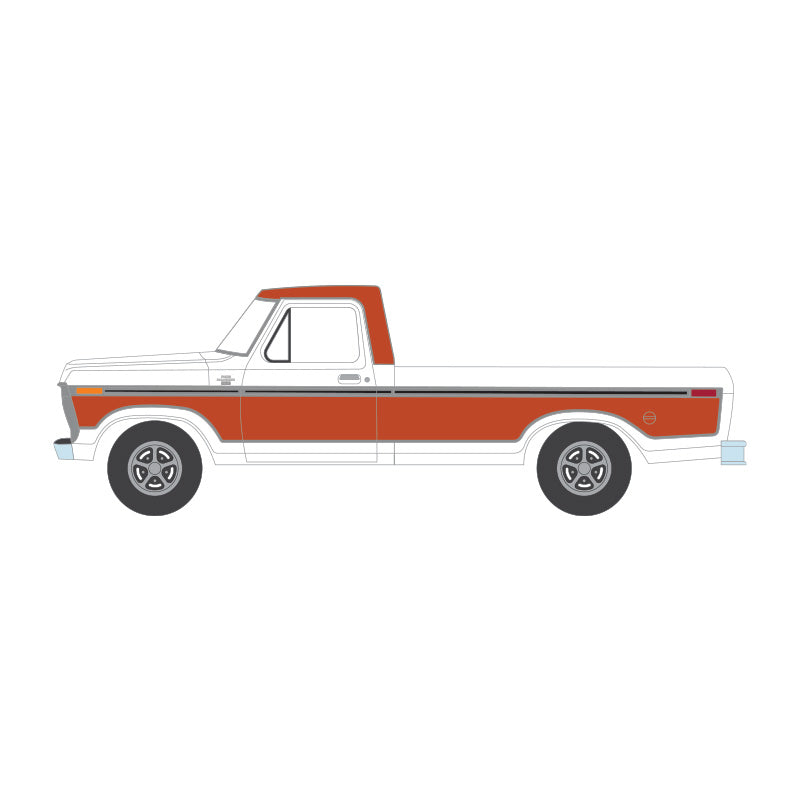 1/64 1977 Ford F150 Ranger XLT, Orange & White, All-Terrain Series 17