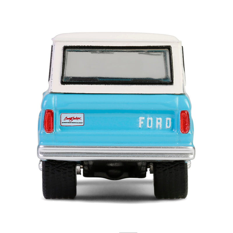 1/64 1966 Ford Bronco Custom SUV, Scottsdale 2024, Turquoise Blue, Barrett-Jackson Series 15