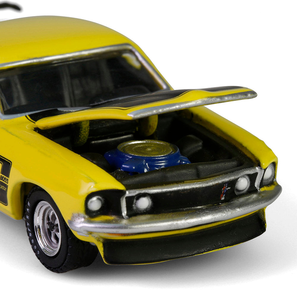 1/64 1969 Ford Mustang Boss 302, Scottsdale 2024, Bright Yellow