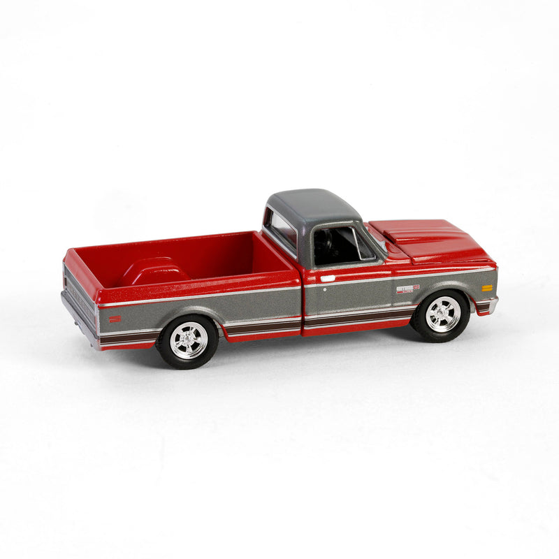 1/64 1972 Chevy Cheyenne C10 Short Bed, Ruby Red & Gunmetal Gray, Hobby Exclusive