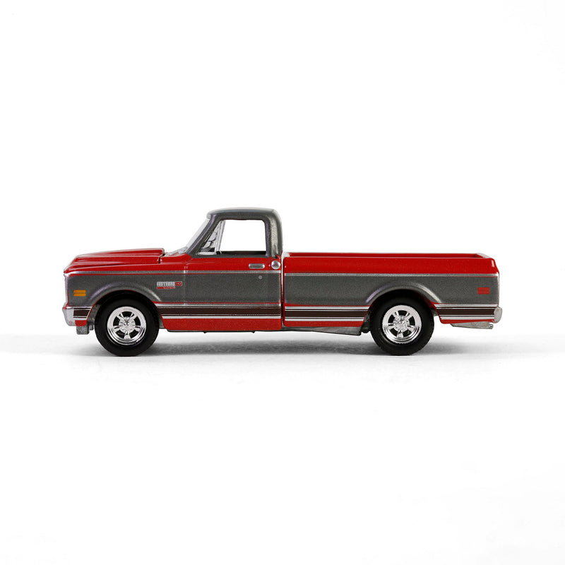 1/64 1972 Chevy Cheyenne C10 Short Bed, Ruby Red & Gunmetal Gray, Hobby Exclusive