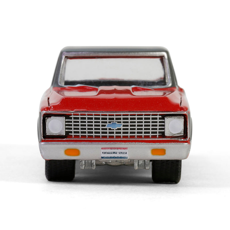 1/64 1972 Chevy Cheyenne C10 Short Bed, Ruby Red & Gunmetal Gray, Hobby Exclusive