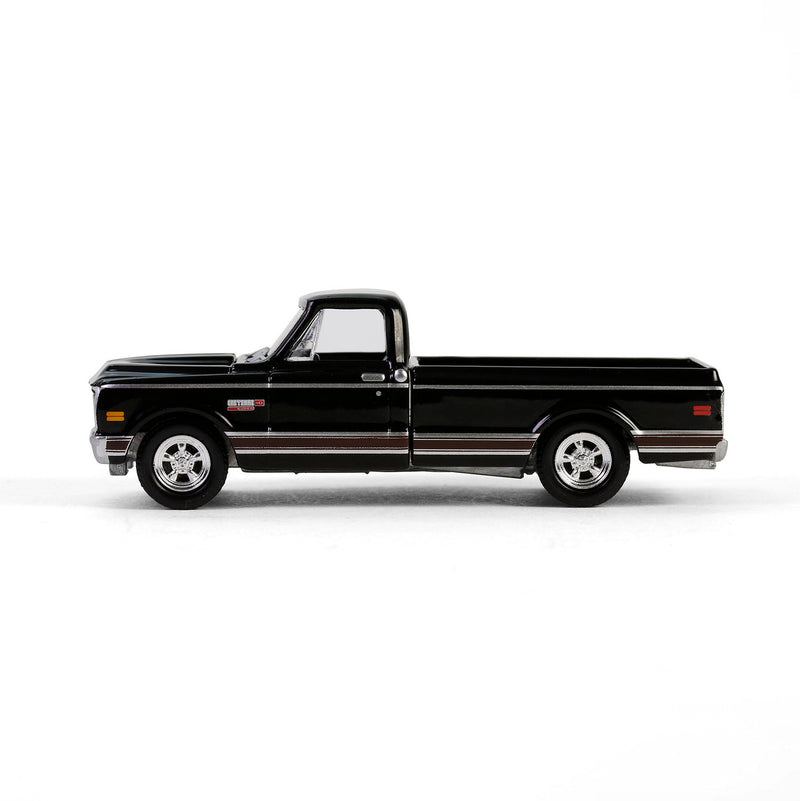 1/64 1972 Chevy Cheyenne C10 Short Bed, Black, Hobby Exclusive