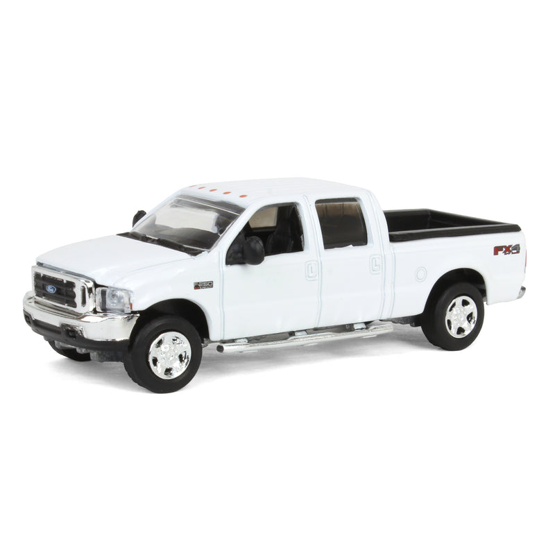 (B&D) 1/64 2004 Ford F-250 Super Duty Crew Cab Pickup Truck, Winter White, LP Diecast Garage Exclusive - Damaged Box
