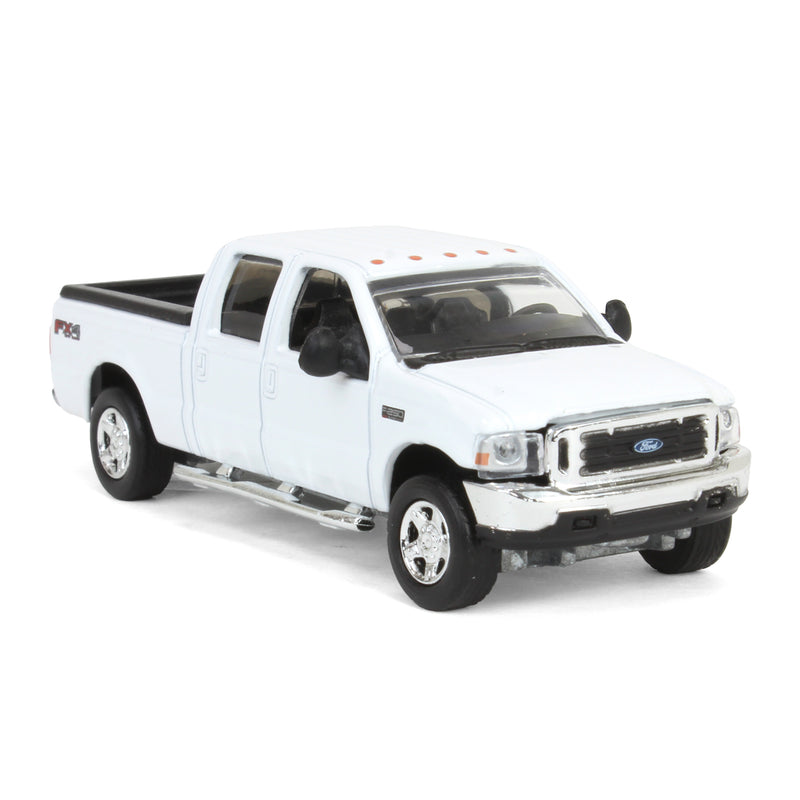 (B&D) 1/64 2004 Ford F-250 Super Duty Crew Cab Pickup Truck, Winter White, LP Diecast Garage Exclusive - Damaged Box